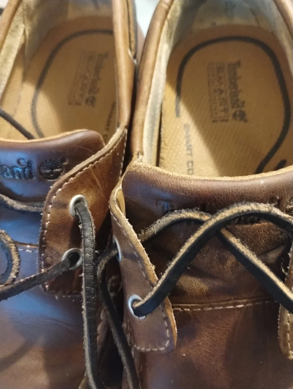 Timberland Men/ Young Men Brown Leather Boat Shoes 2 Eye Classic Sz 8M